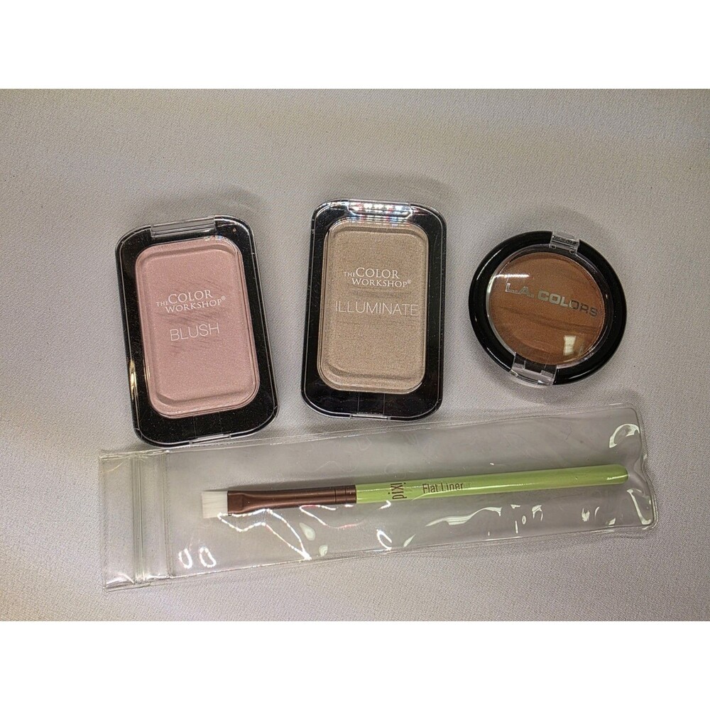 4pc Makeup Bundle Pixi Liner Brush LA Colors Blush The Color Workshop Face Lot